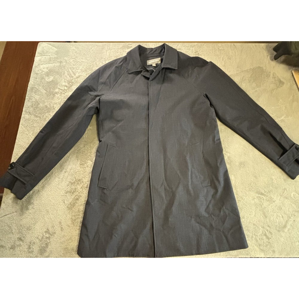 Michael Kors Men’s Slim Fit Trench Coat Jacket 40L Charcoal Gray Polyester Lined